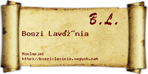 Boszi Lavínia névjegykártya